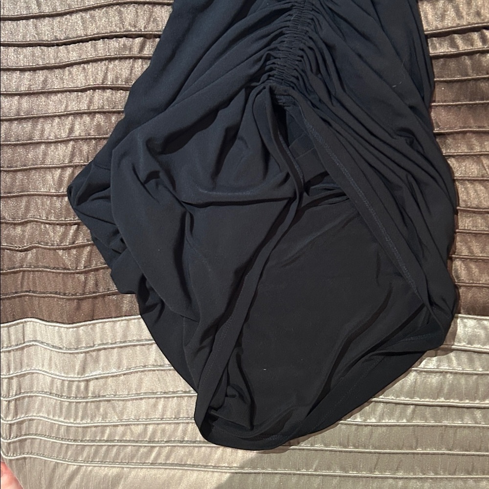 Khy Black Asymmetrical Ruched Top and Skirt Set - Picture 10 of 11